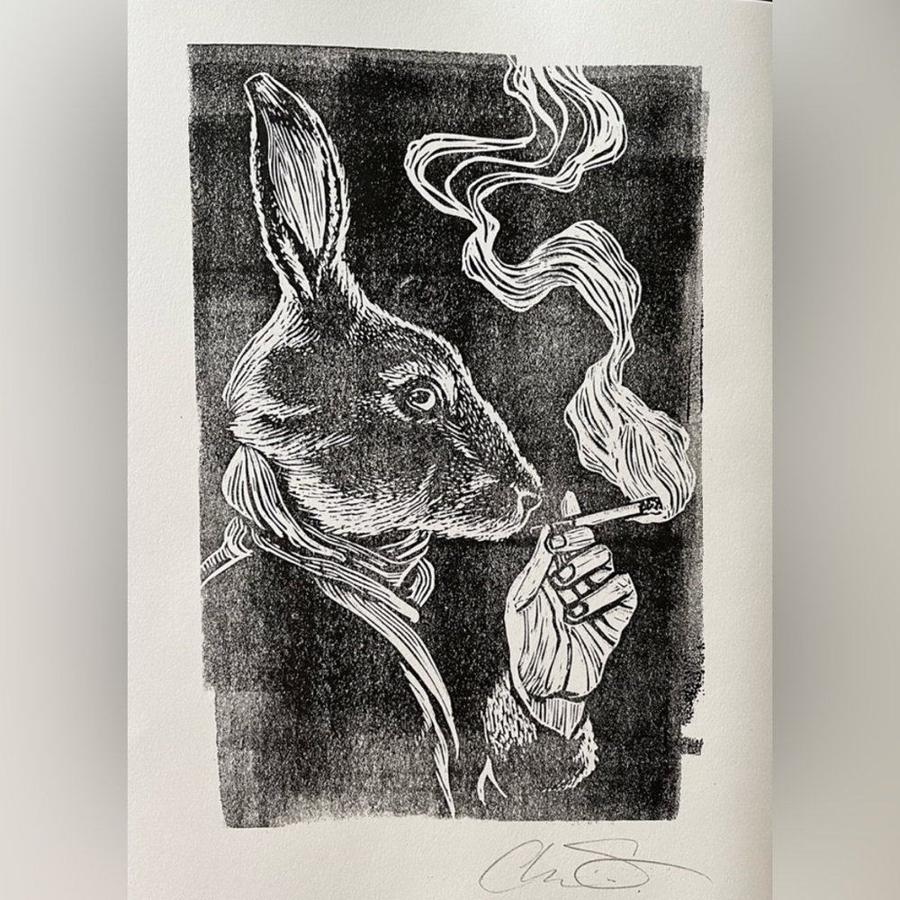 New Black and White Lithograph Print